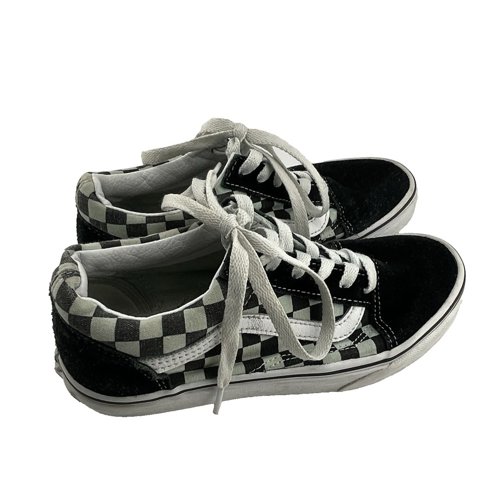 Vans Old‎ Skool Checker Suede Shoes Mint/Black/White Kids Size 3 Youth